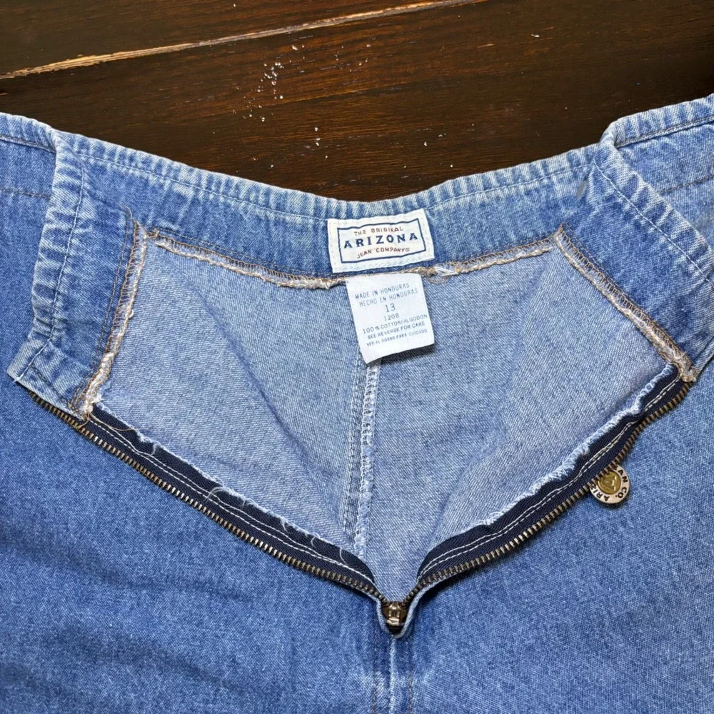 Y2K Arizona Vintage Denim Skort Medium Wash Button Wrap Sz 13 Retro Indie Preppy